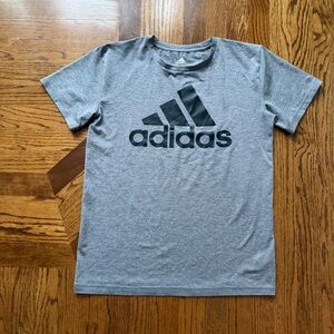 Adidas Kids Gray and Black Logo Tee